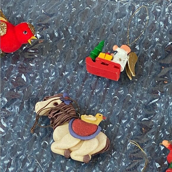 Set of various multiple small Christmas ornaments, many handmade - Picture 8 of 11